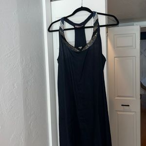 Calypso St. Barth navy linen sequin racer back dress